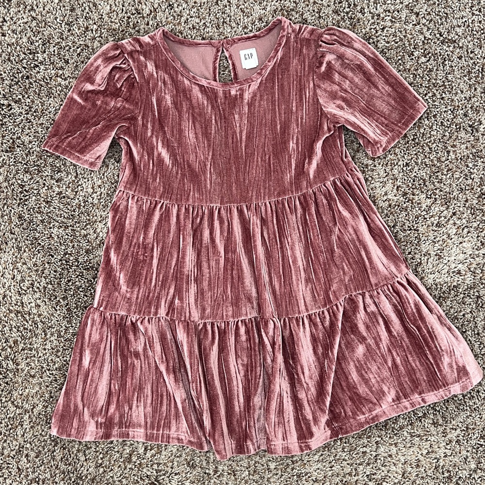 GAP Girl’s Pink Velvet Dress - Size 6-7